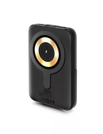 Power bank, mágneses (vezeték nélküli), 10.000mAh, URBAN FACTORY, szénfekete