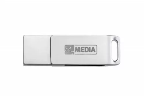 Pendrive, 16GB, USB 3.2 Gen1 + USB-C, alumínium ház, MYMEDIA "Dual" (by VERBATIM)