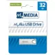 Pendrive, 32GB, USB 3.2 Gen1, alumínium ház, MYMEDIA "Alu" (by VERBATIM)