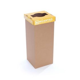   Szelektív hulladékgyűjtő, újrahasznosított, 50 l, RECOBIN "Office", sárga