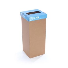   Szelektív hulladékgyűjtő, újrahasznosított, 60 l, RECOBIN "Office", kék