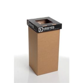   Szelektív hulladékgyűjtő, újrahasznosított, 20 l, RECOBIN "Mini", fekete
