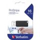 Pendrive, 16GB, USB 2.0, 10/4MB/sec, VERBATIM "PinStripe", fekete