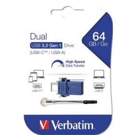   Pendrive, 64GB, USB 3.2+USB-C adapter, VERBATIM "Dual"