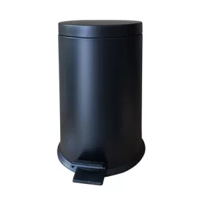 Pedálos szemetes, fém, 7 l, kivehető vödörrel, fekete