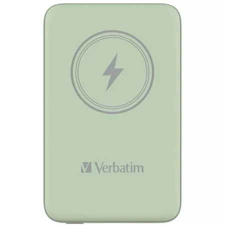 Power bank, mágneses (vezeték nélküli), 10.000mAh, VERBATIM "MCP-10, zöld