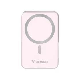   Power bank, mágneses (vezeték nélküli), 10.000mAh, VERBATIM "Charge n Go", rózsaszín