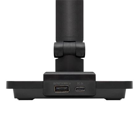 Asztali lámpa, LED, szabályozható, fém, éjjeli fény, HOME, fekete