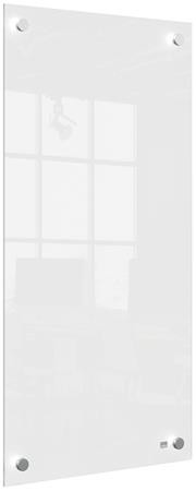 Üzenőtábla, üveg, fali, keskeny, 30x60 cm, NOBO "Home", fehér