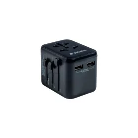   Utazó adapter, univerzális, 2xUSB, VERBATIM "UTA-01"