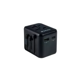   Utazó adapter, univerzális, USB-A(QC 3.0)/USB-C(PD20W)2xUSB, VERBATIM "UTA-02"