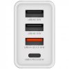 Hálózati töltő, 1xUSB-C PD (20W), USB-A QC 3.0, 2xUSB-A (10W), VERBATIM, fehér