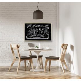   Krétás tábla, fekete felület, nem mágneses, 60x90 cm, fakeret, VICTORIA