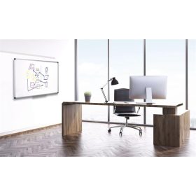   Fehértábla, mágneses, zománcozott, 100x200 cm, alumínium keret, VICTORIA